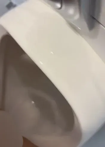 Ich pisse auf einem Pissoir ohne die Türe abzuschließen