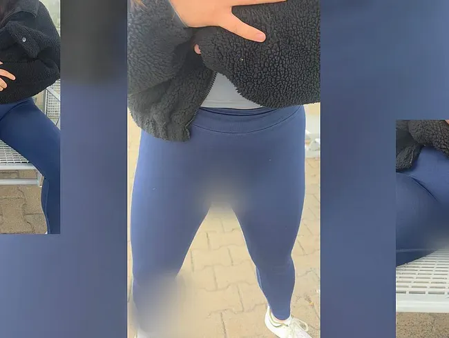 Am Bahnhof in Leggins eingepisst