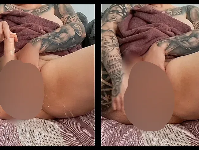 Ich ficke mich mit Schwanzdildo