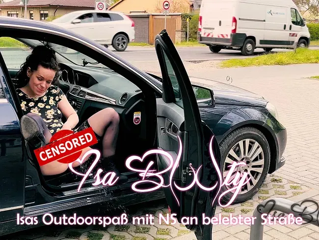Nervenkitzel! Isas Outdoorspaß mit Natursekt an belebter Straße!
