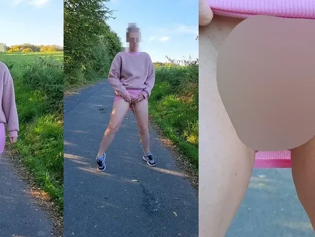 Ich pisse draußen auf einen Feldweg. Hat mich jemand gesehen?