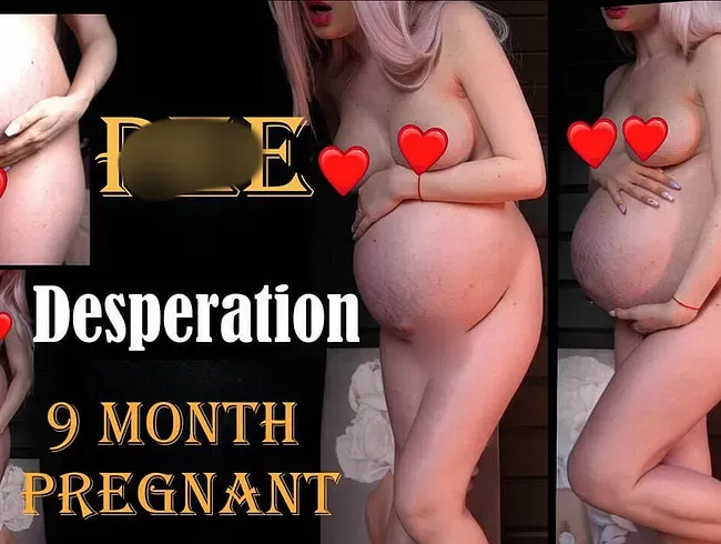 Natursekt und Verzweiflung von 9 Monate schwangerer Blondine