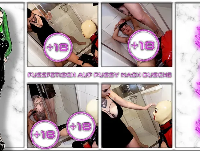 Fußfetisch auf Pussy nach Dusche