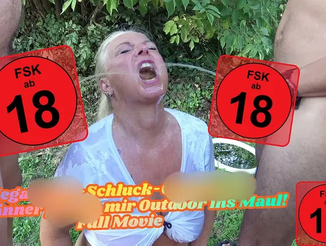 Mega Pisse-Schluck-GangBang! 25 Männer pissen mir Outdoor ins Maul! Full Movie