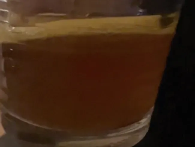 Mein Glas mit dem eigenen Saft wieder nachgefüllt