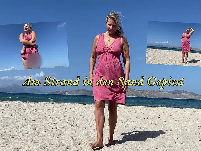 Am Strand in den Sand Gepisst