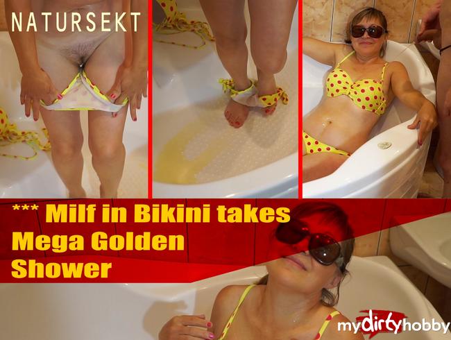 *** Milf im Bikini nimmt Mega Golden Shower